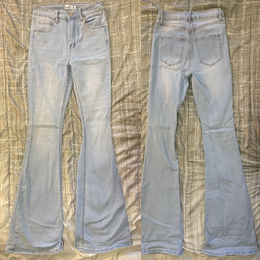 Light Wash High Rise Flare Jeans